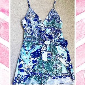 Blue and Green Floral L’atiste Romper